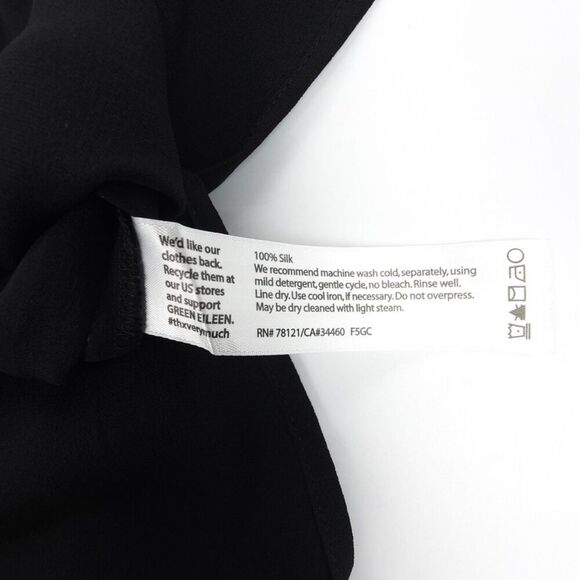 NEW Eileen Fisher 100% Silk Long Midi Tunic Dress Minimal Quiet Luxury Black LP - Picture 6 of 6